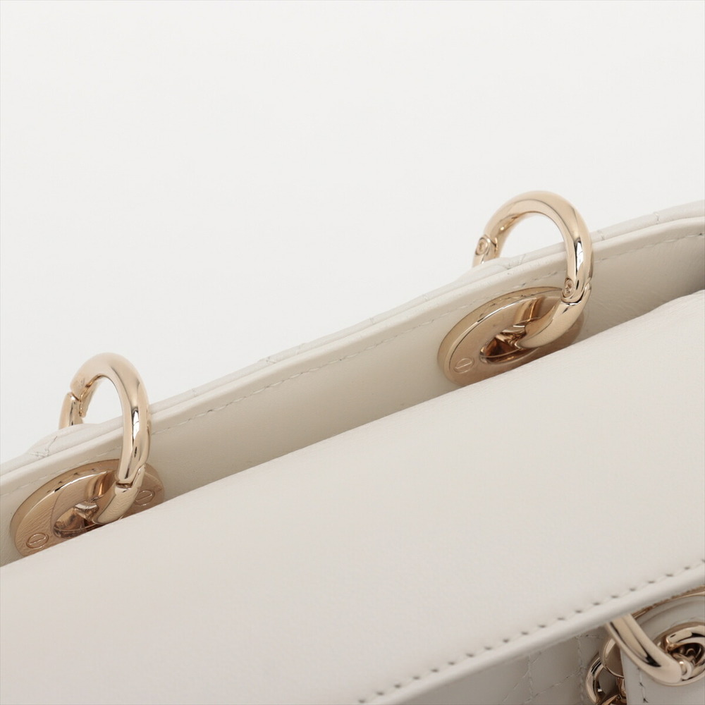 Christian Dior Lady Joy Micro Leather 2WAY Handbag White - Picture 10 of 10